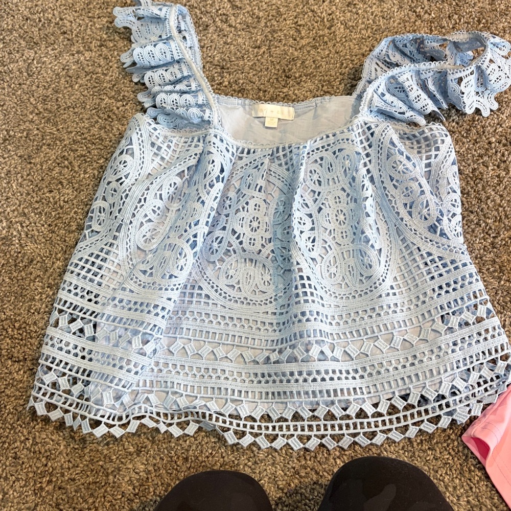 Blue Ruffle Shirt